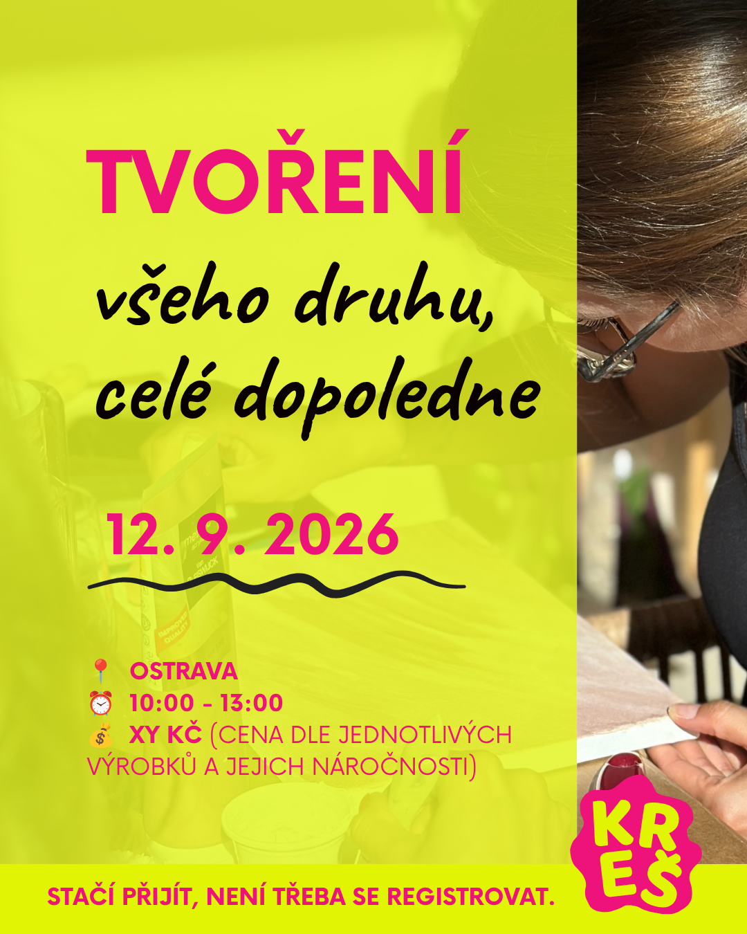 Tvoření všeho druhu, celé dopoledne — 12. 9. 2026